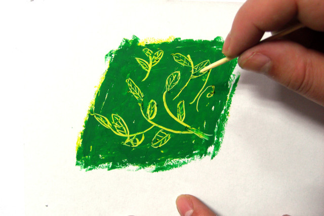 重彩油画棒技法——刮画 重彩油画棒技法——刮画