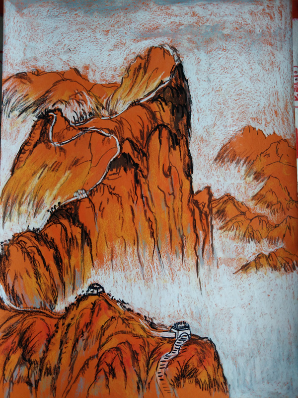 丹可林重彩油画棒山水画 丹可林重彩油画棒山水画