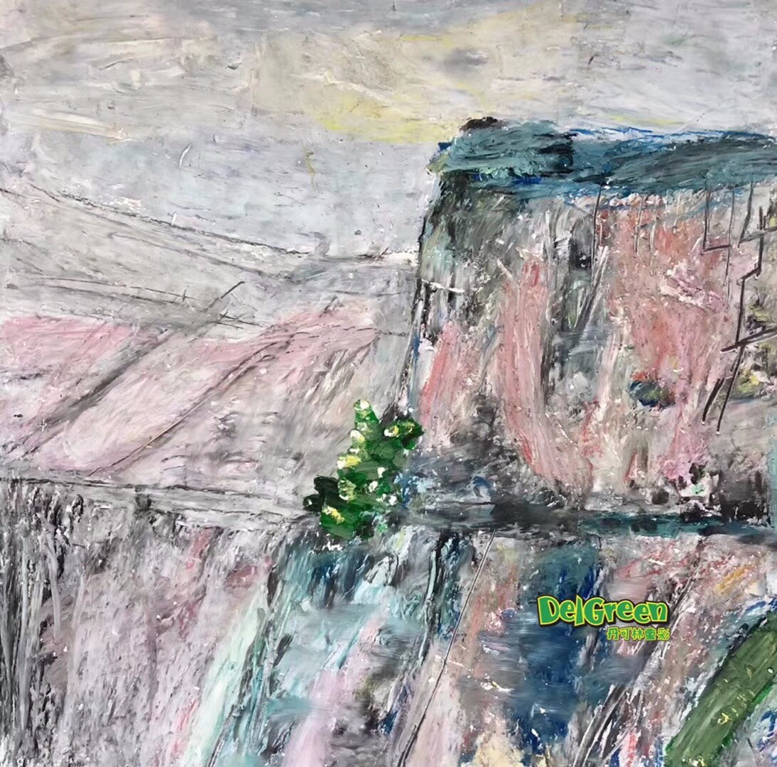 重彩油画棒作品__山峰（5）